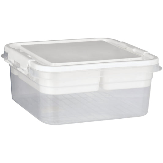 our goods 2 Tier Storage Container with Lid - White