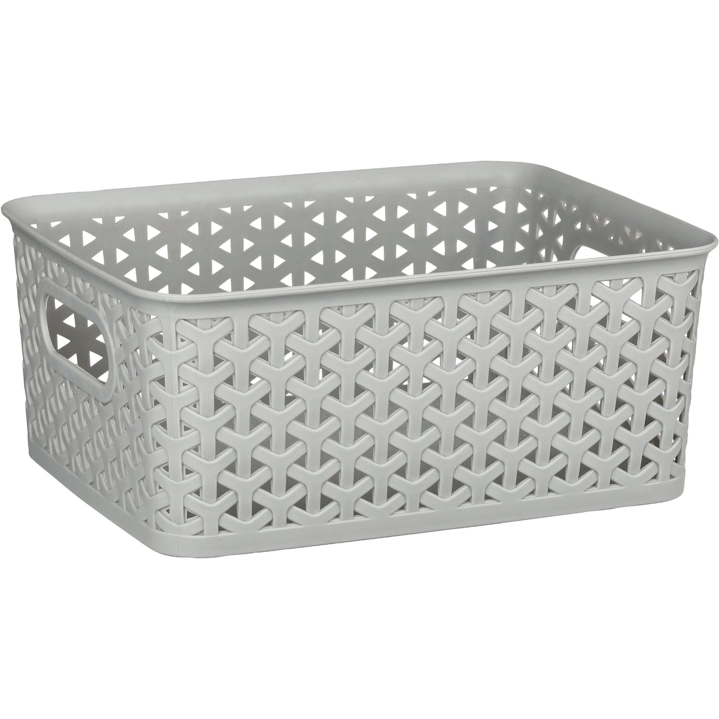 our goods Cross Weave Rectangle Storage Bin, Small - Gray