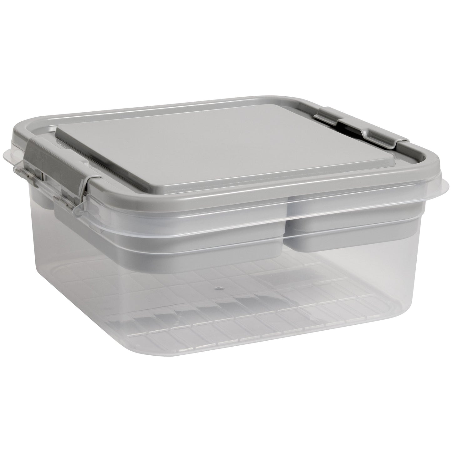our goods 2 Tier Storage Container with Lid - Gray
