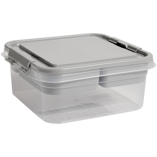 our goods 2 Tier Storage Container with Lid - Gray