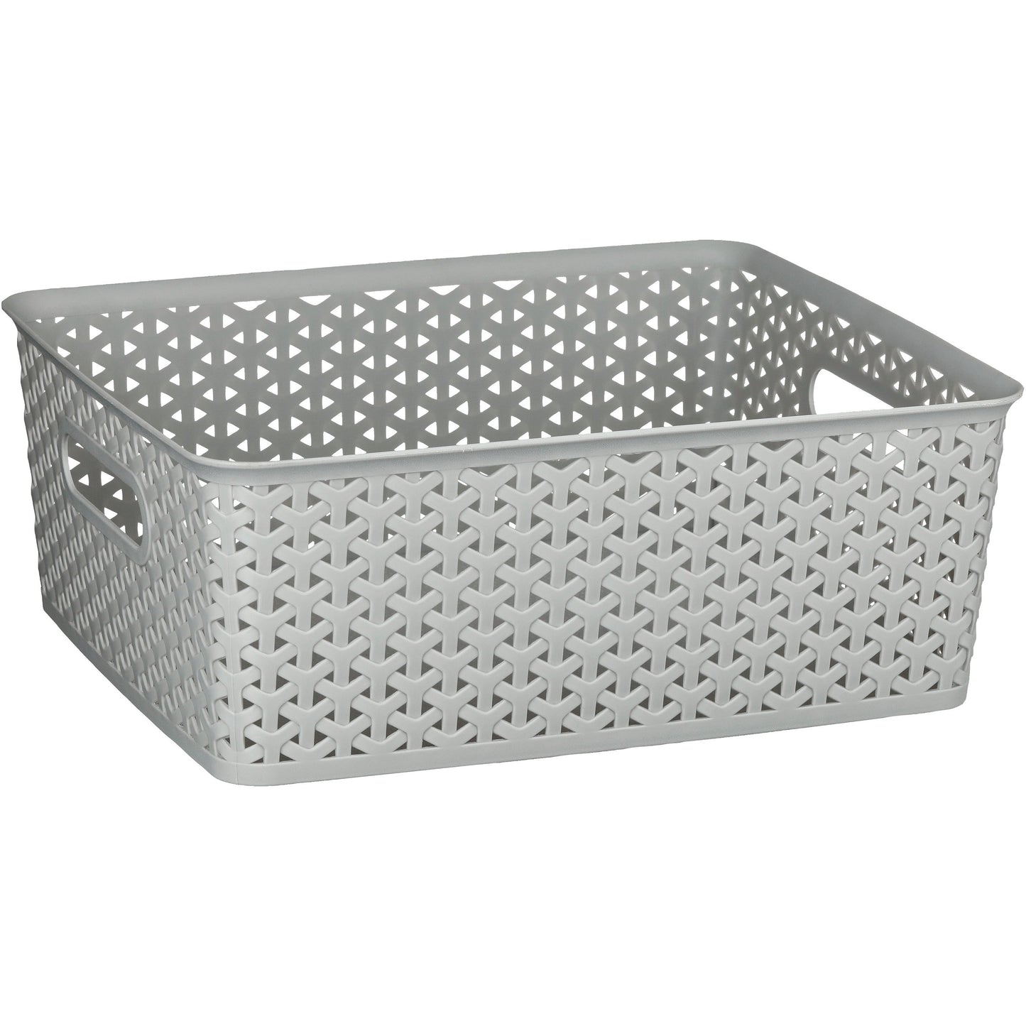 our goods Cross Weave Rectangle Storage Bin - Gray
