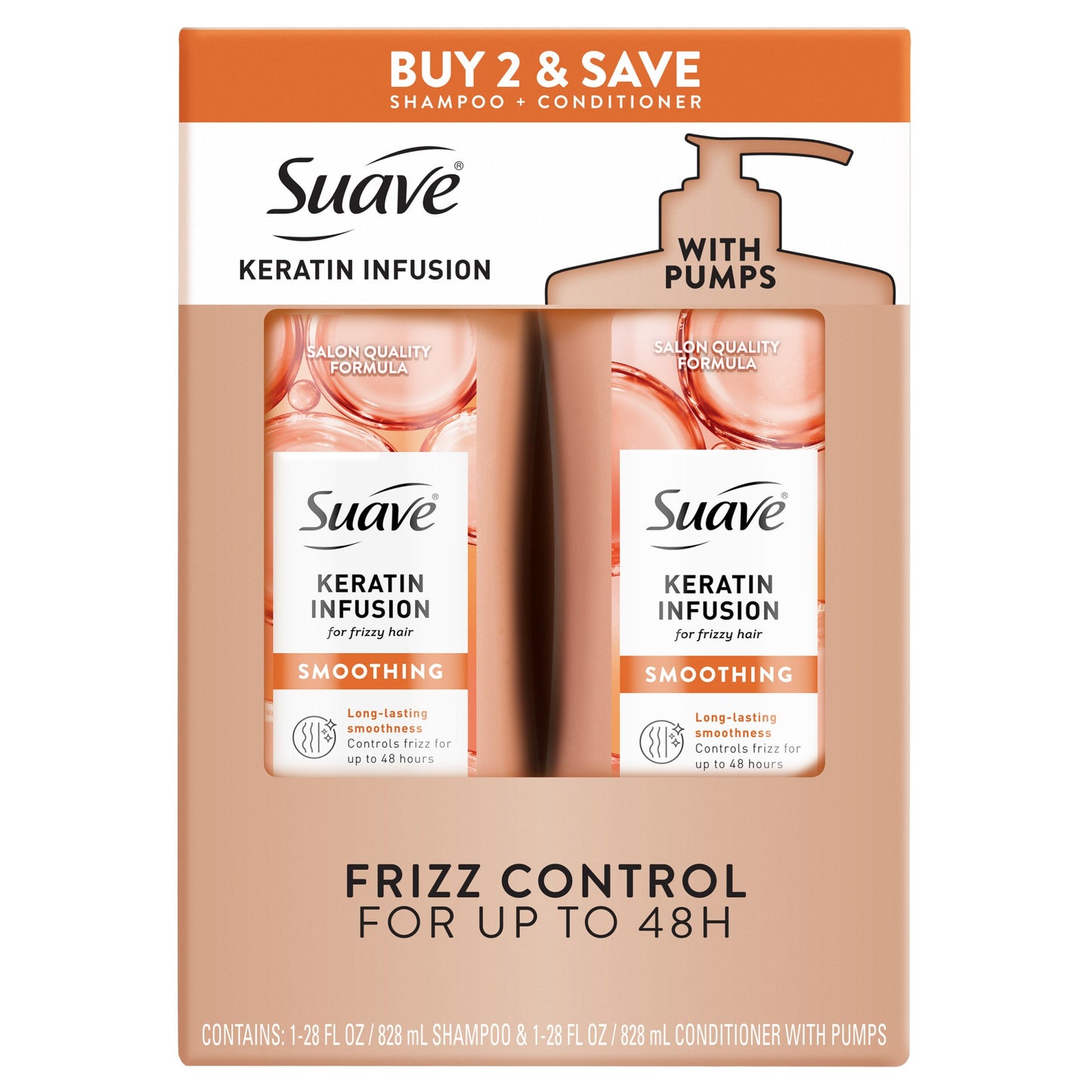 Suave Professionals Keratin Infusion Smoothing Shampoo & Conditioner 2 pk