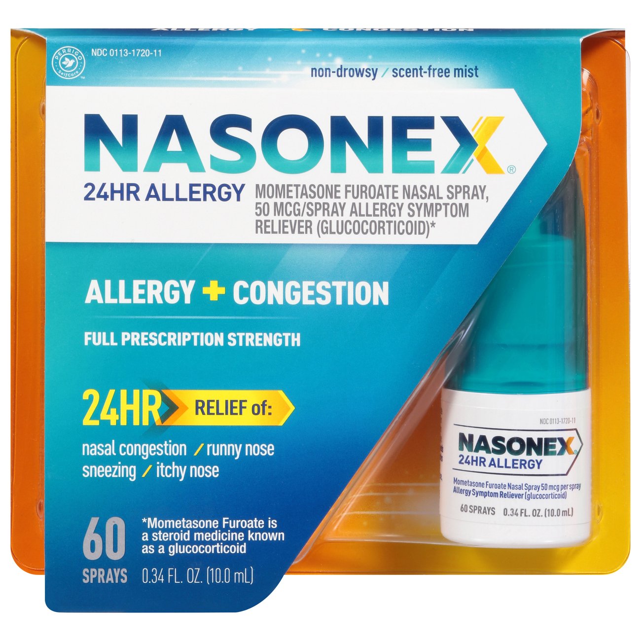Nasonex Allergy + Congestion 24hr Relief Nasal Spray - 60 Sprays