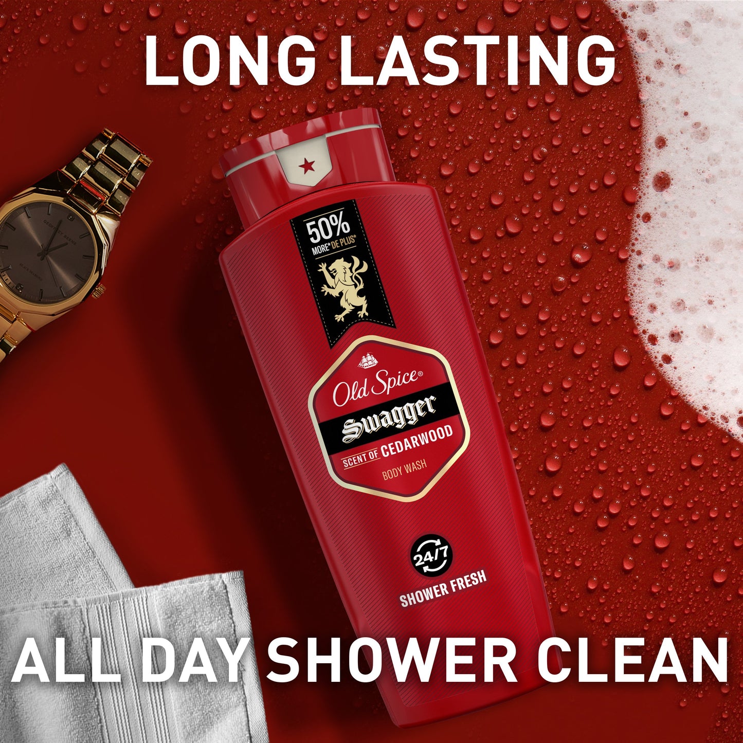 Old Spice Men's Body Wash, Swagger Scent of Cedarwood