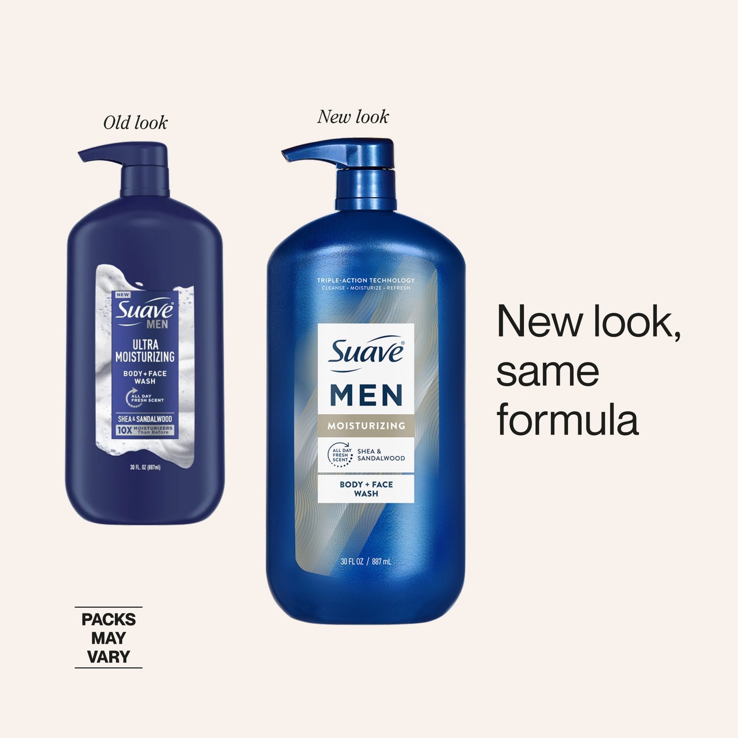 Suave Men Moisturizing 2-in-1 Face & Body Wash - Shea & Sandalwood