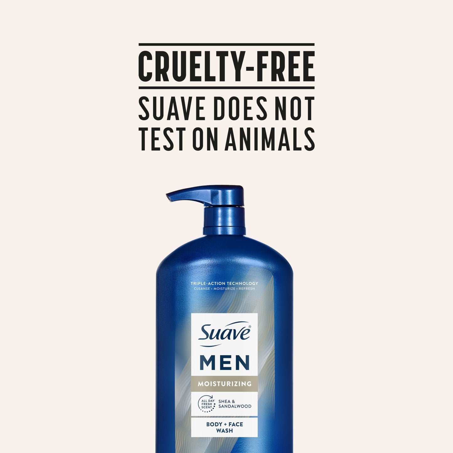 Suave Men Moisturizing 2-in-1 Face & Body Wash - Shea & Sandalwood