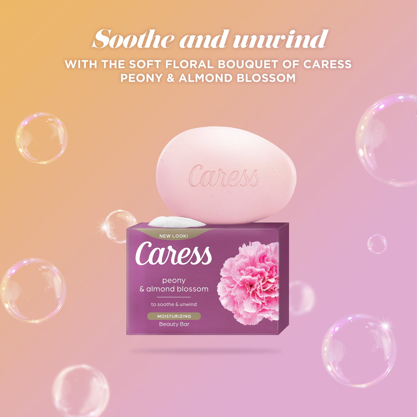 Caress Beauty Bars - Peony & Almond Blossom