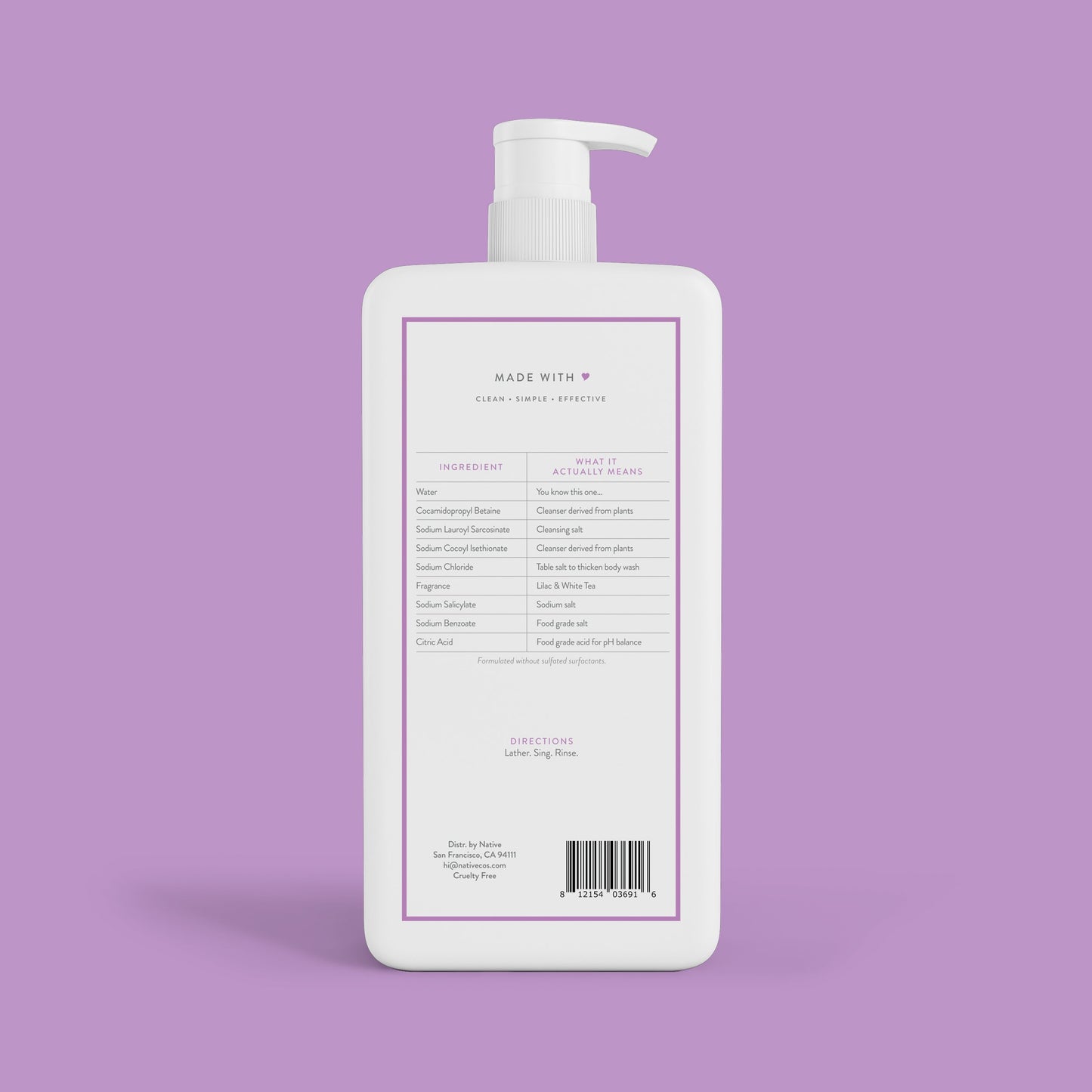 Native Body Wash - Lilac & White Tea