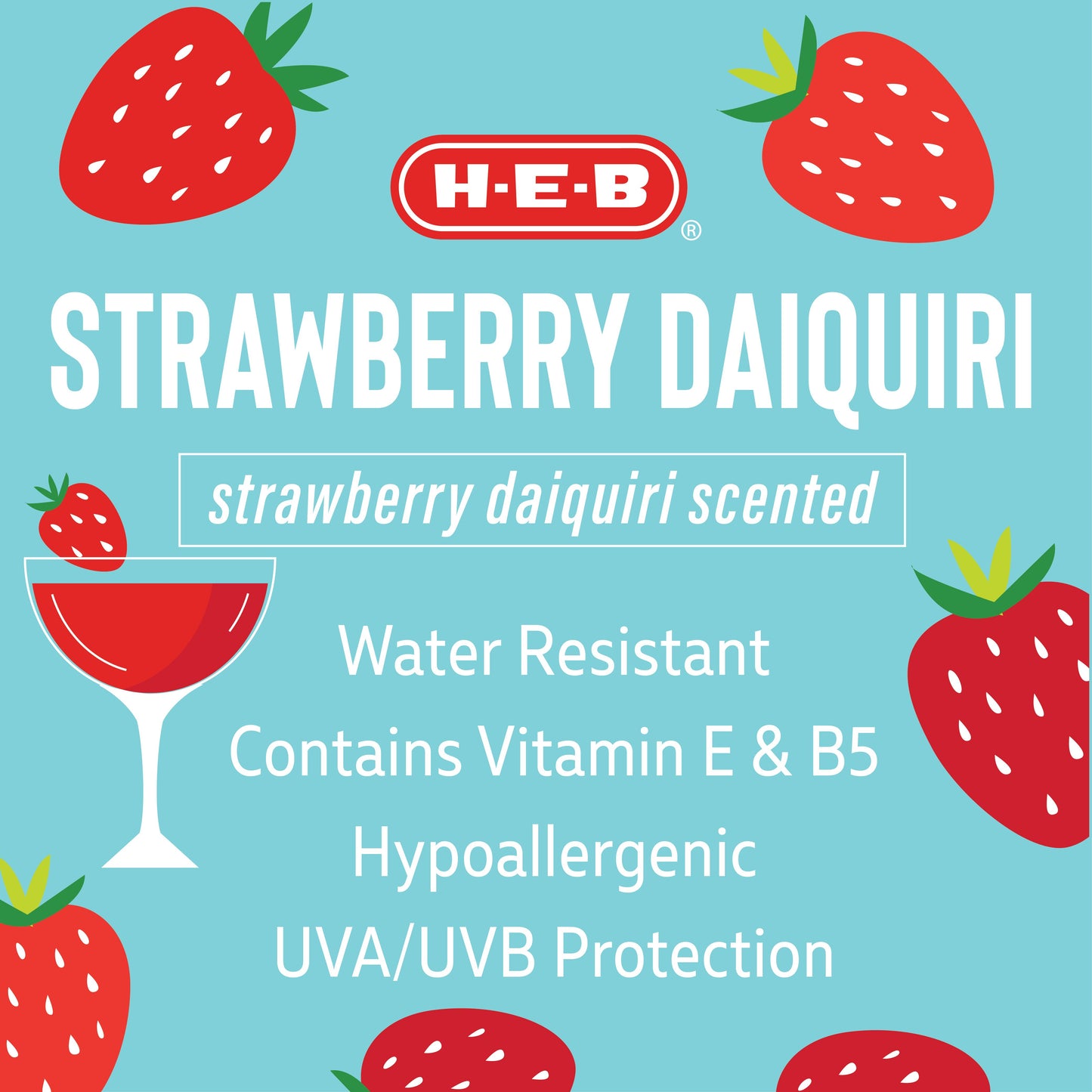 H-E-B Oxybenzone Free Strawberry Daiquiri Sunscreen Spray – SPF 50