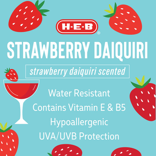 H-E-B Oxybenzone Free Strawberry Daiquiri Sunscreen Spray – SPF 50
