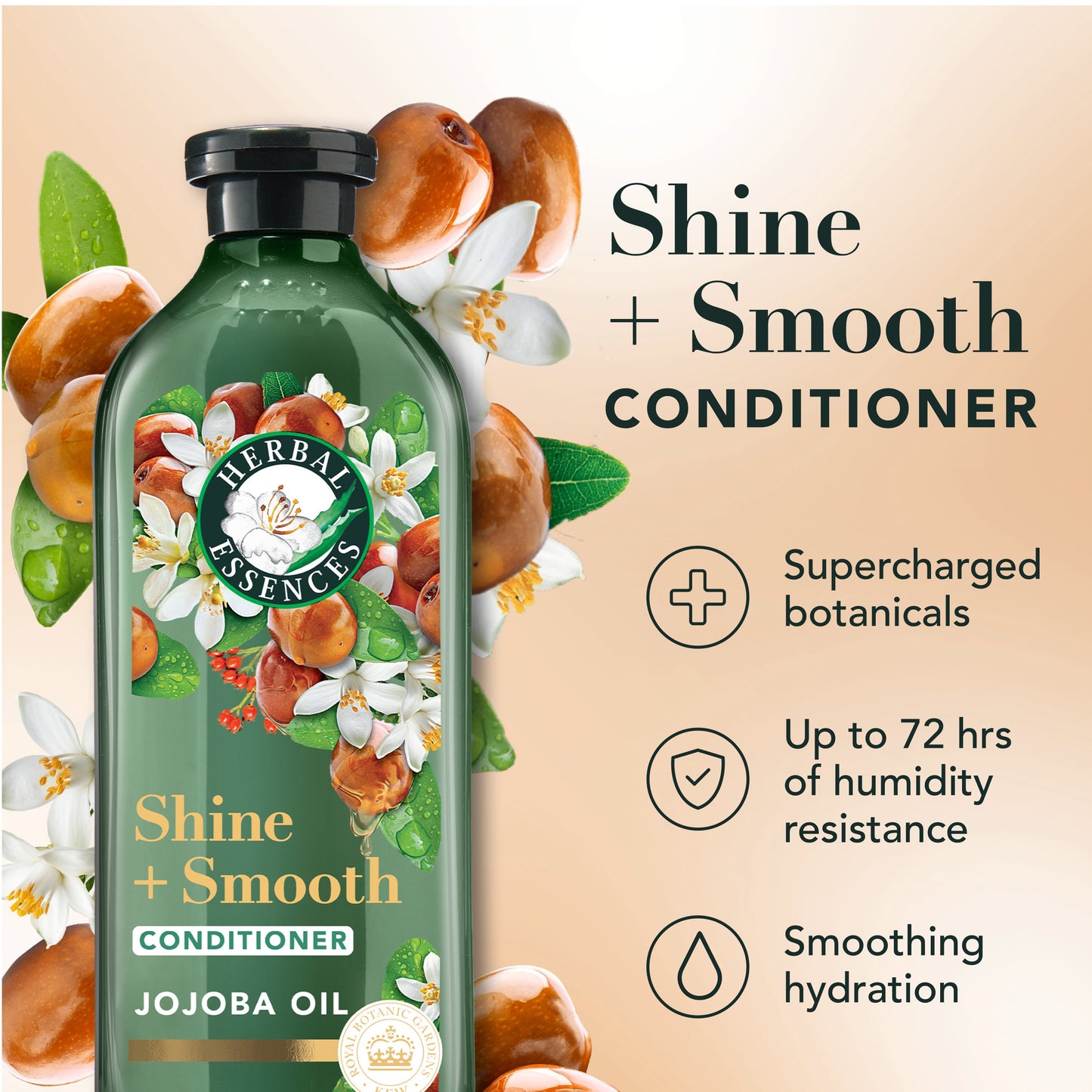 Herbal Essences Shine + Smooth Jojoba Oil Sulfate Free Conditioner, 13.5 fl oz