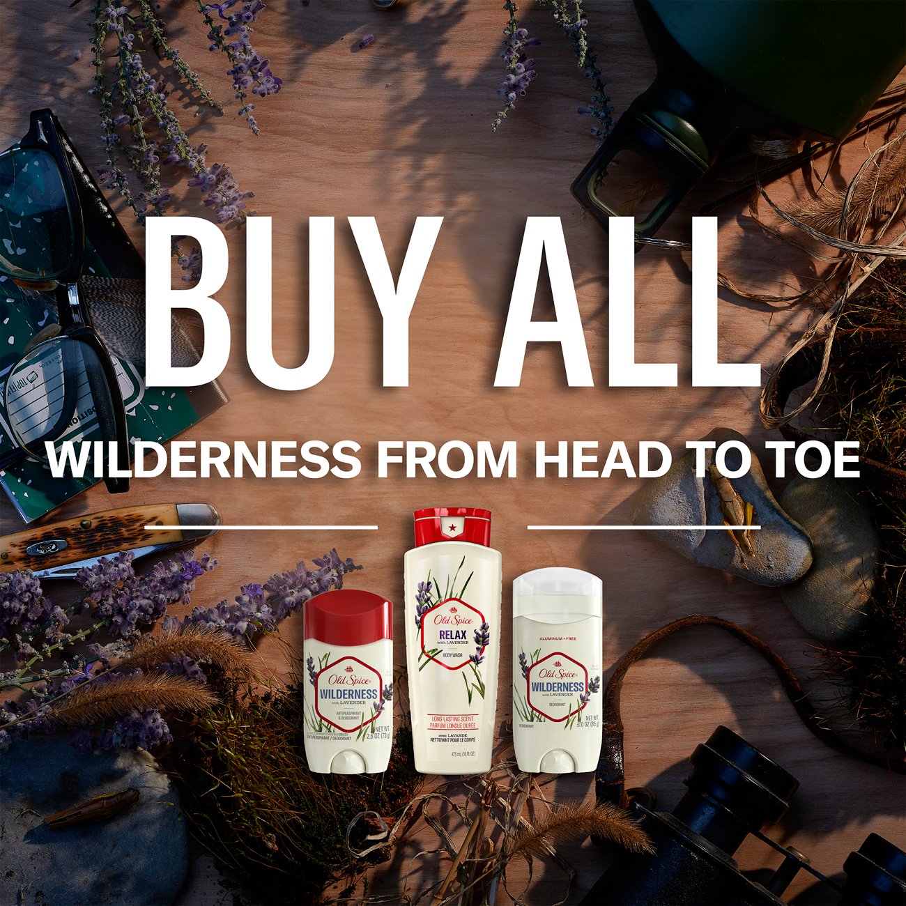Old Spice Deodorant Aluminum-Free - Wilderness with Lavender