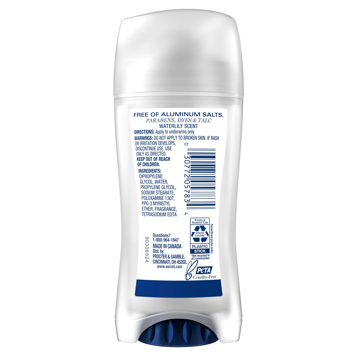 Secret Aluminum Free 48 Hr Deodorant - Waterlily