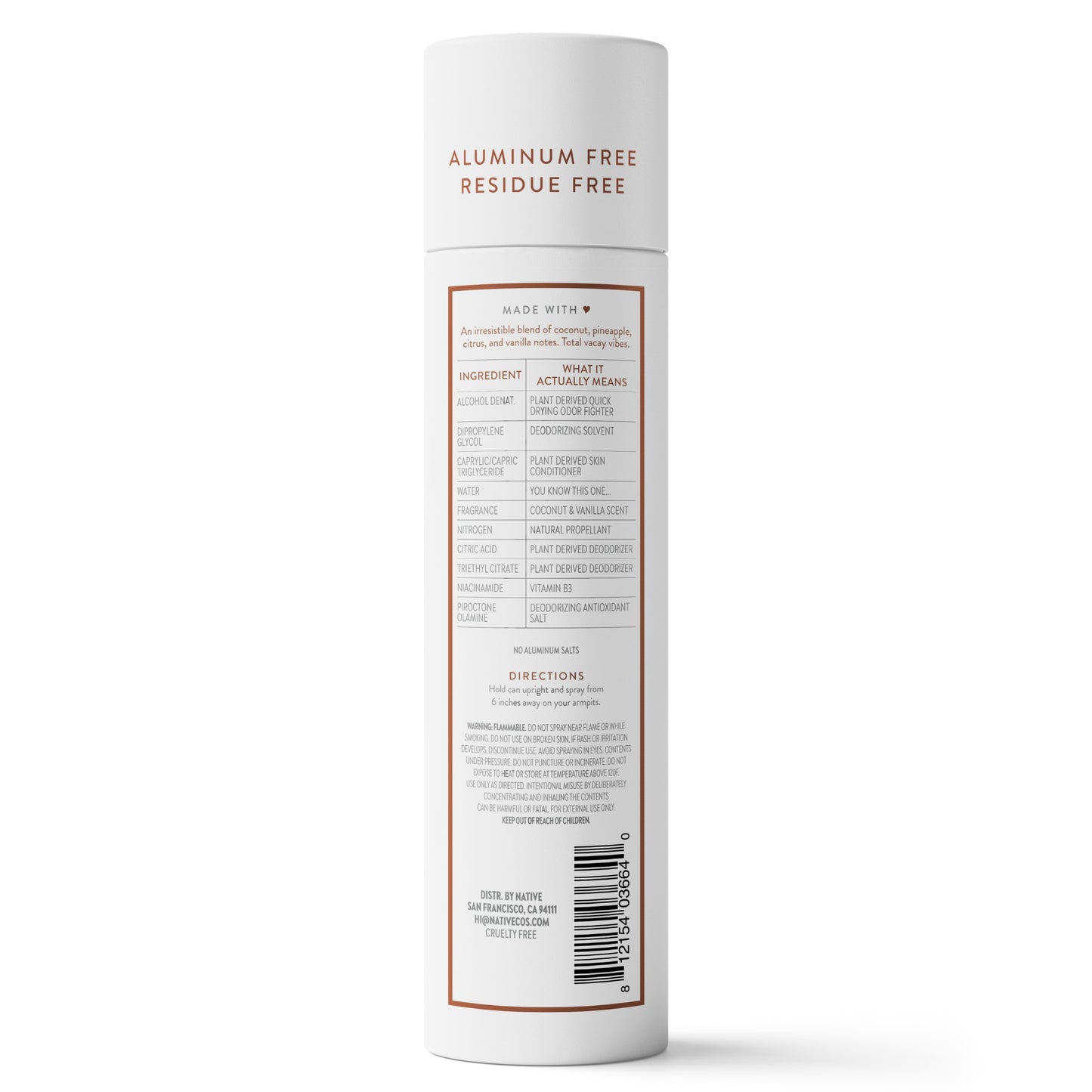 Native Deodorant Spray - Coconut & Vanilla