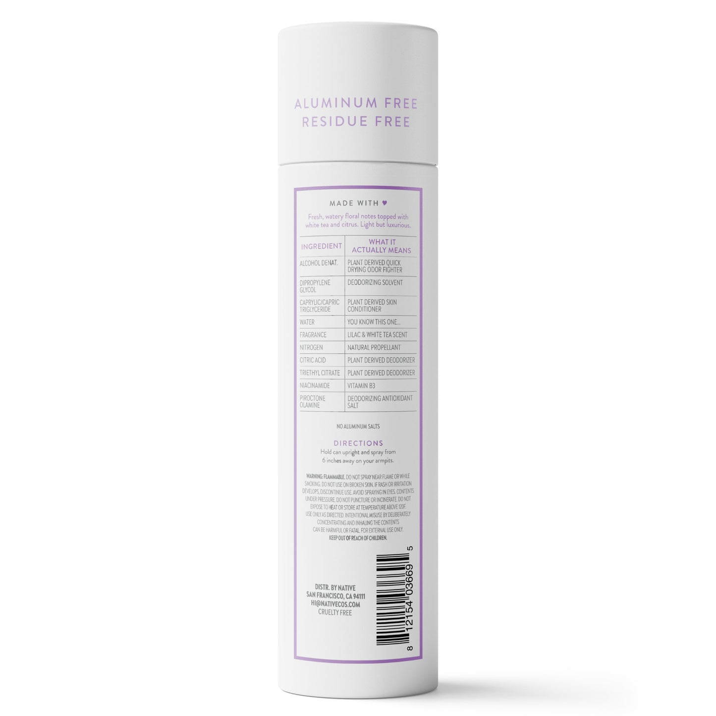 Native Deodorant & Body Spray - Lilac & White Tea