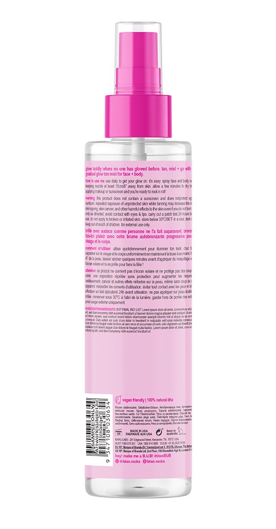 b.tan Gimme the Glow Down Rosewater Dark Facial Tan Mist