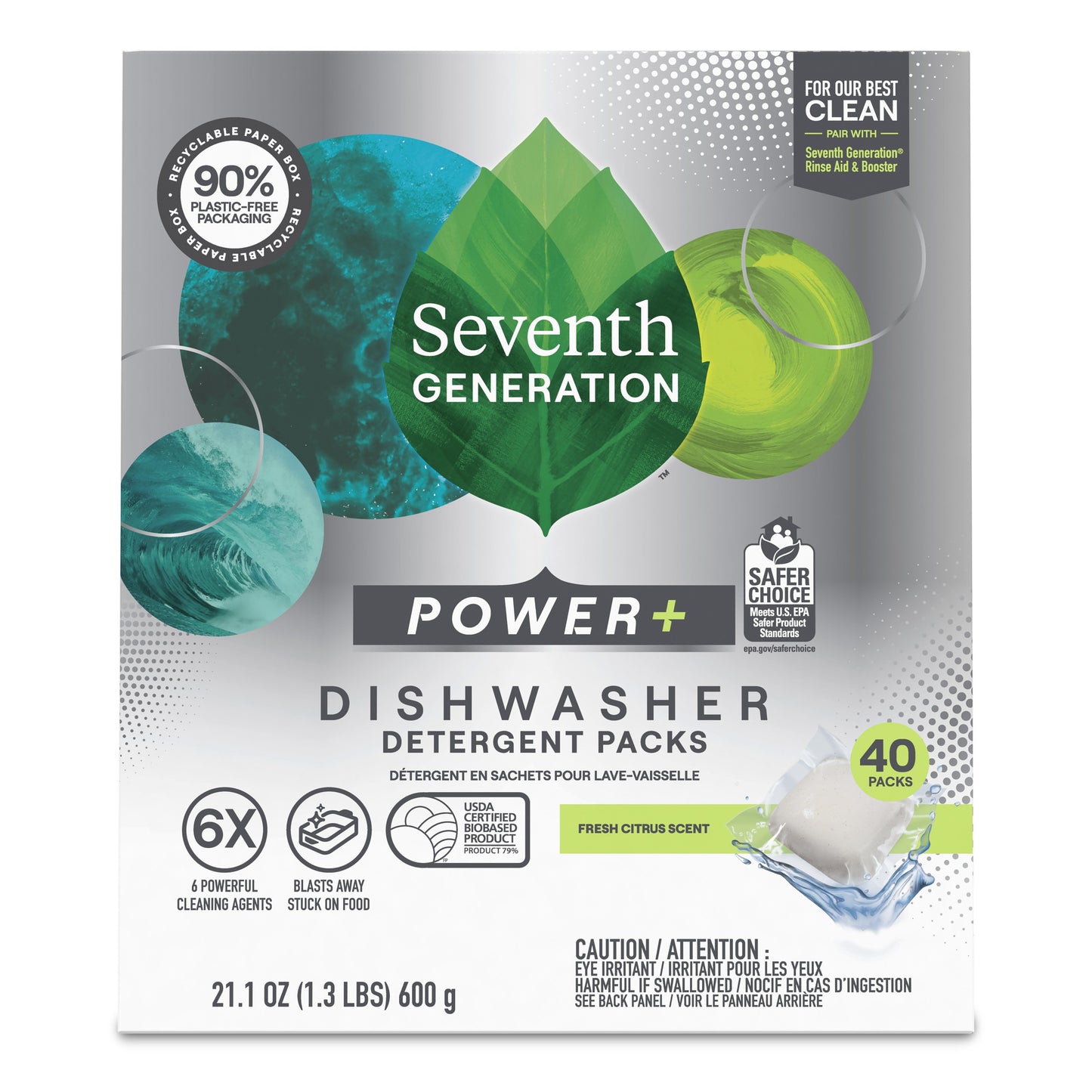 Seventh Generation Power Plus Dishwasher Packs - Citrus