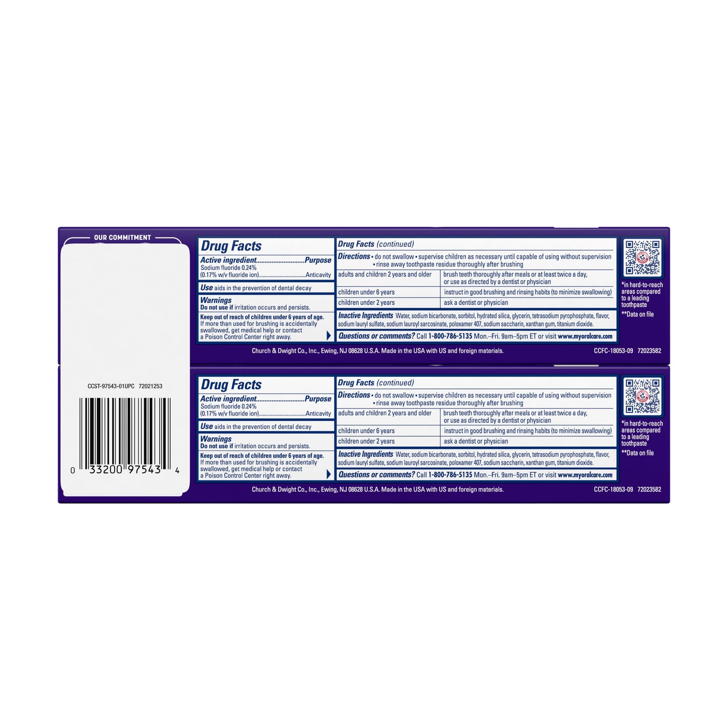 Arm & Hammer Complete Care Fresh Mint Anticavity Fluoride Toothpaste, 2 Pk