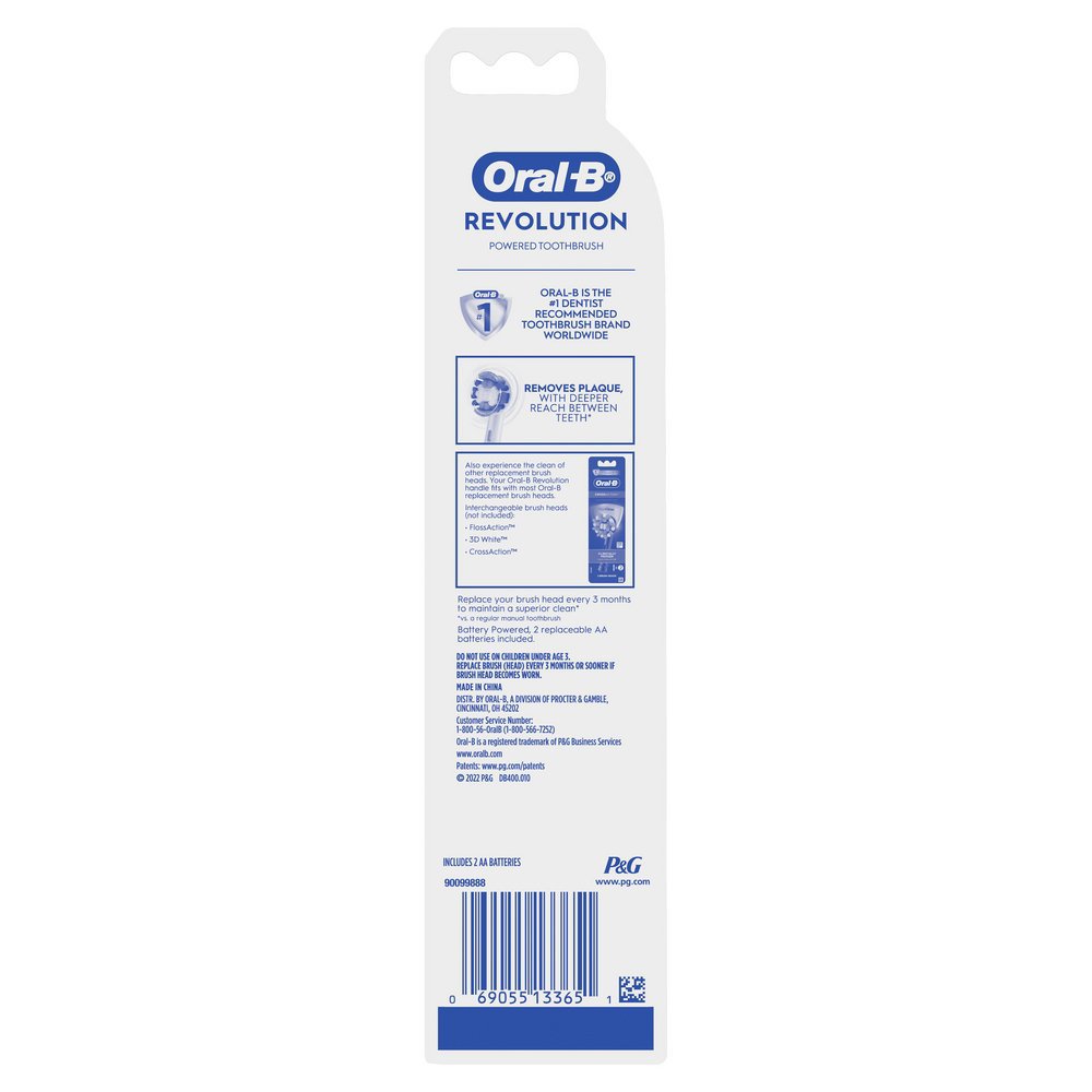 Oral-B Revolution Battery Toothbrush with Brush Head - Black