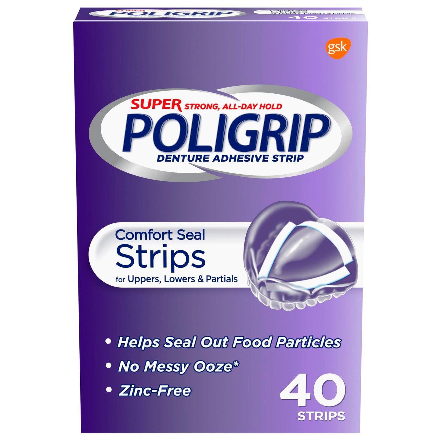 Super Poligrip Comfort Seal Denture Adhesive Strips