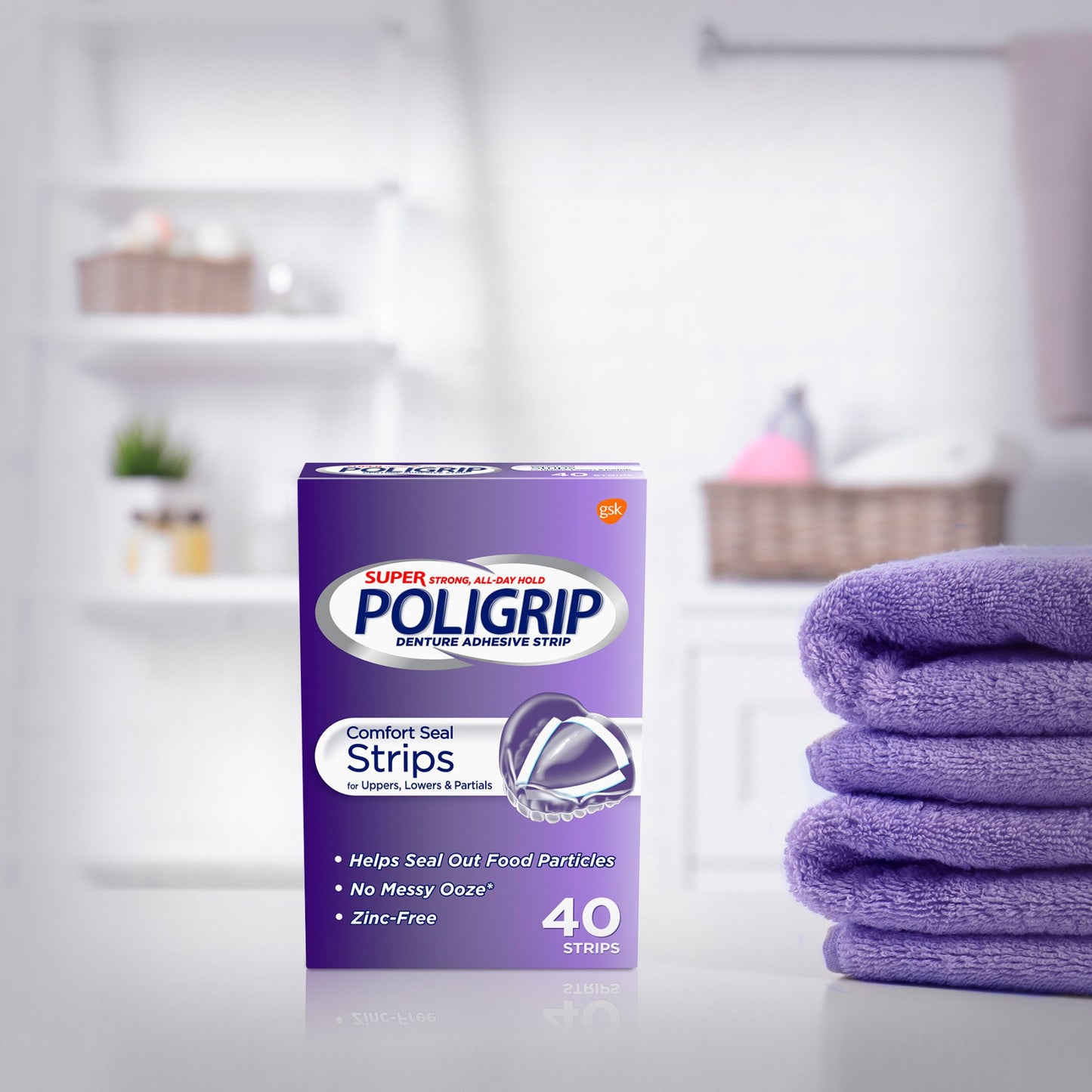 Super Poligrip Comfort Seal Denture Adhesive Strips