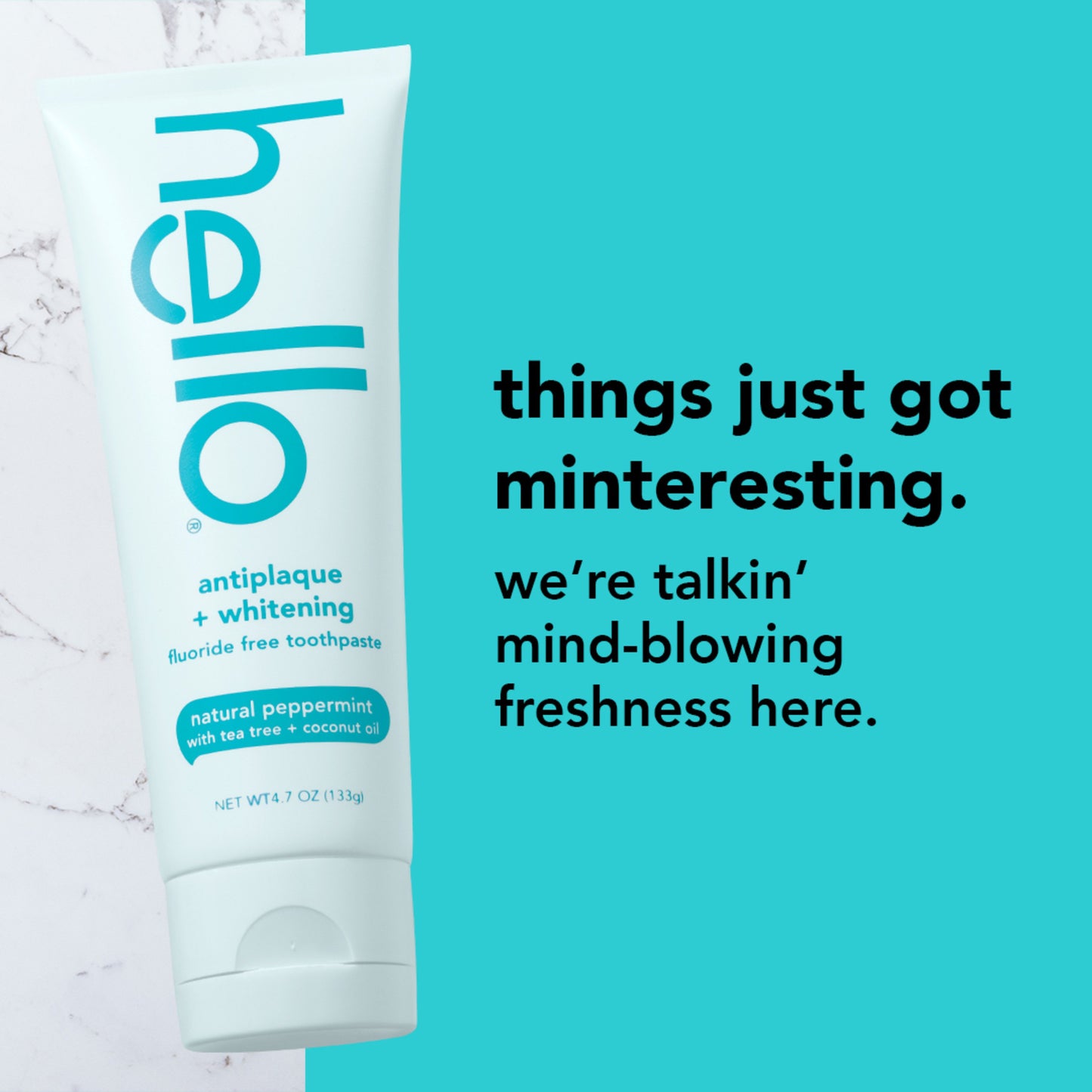 hello Antiplaque + Whitening  Natural Peppermint Fluoride Free Toothpaste, 2 Pk