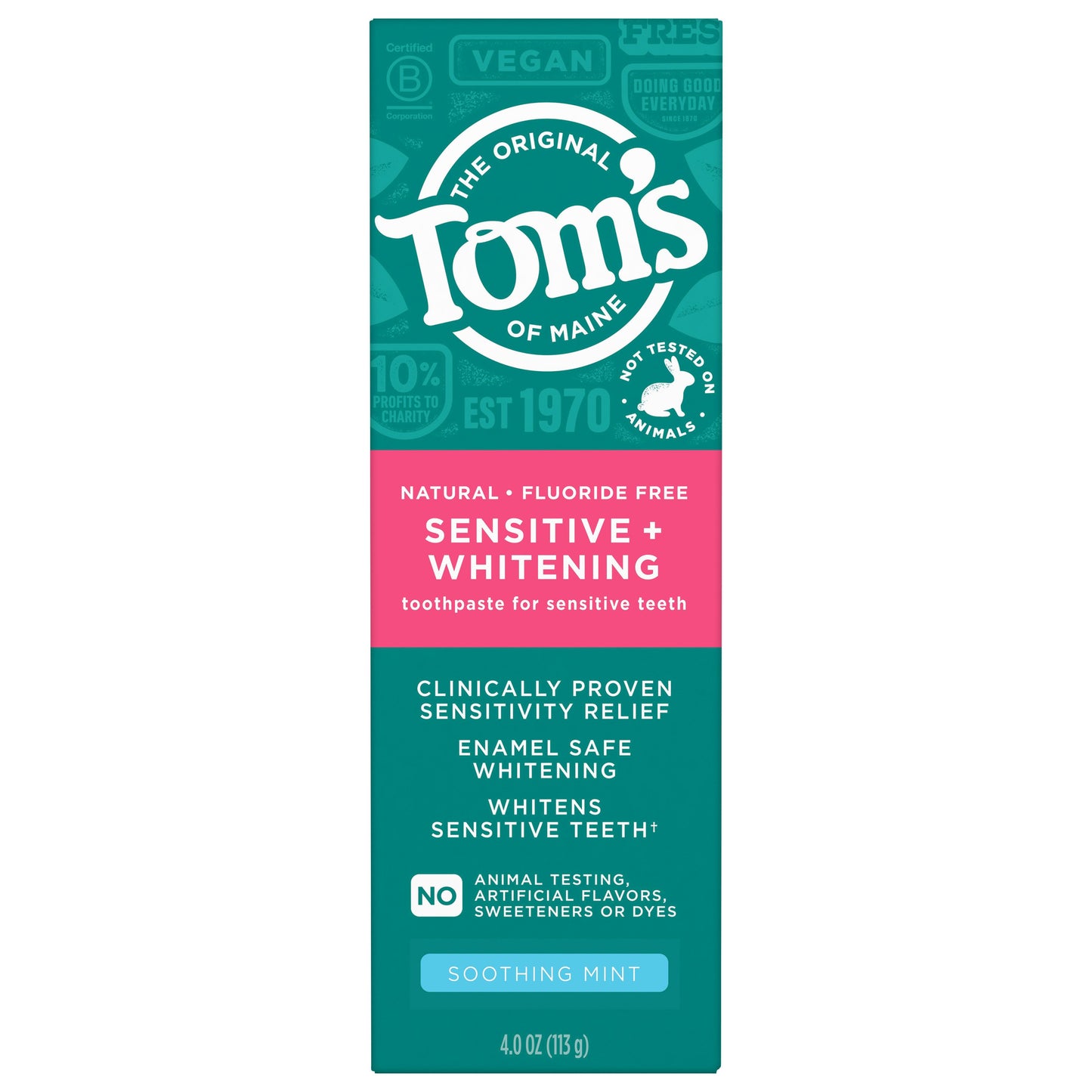 Tom's of Maine Sensitive + Whitening Toothpaste - Soothing Mint