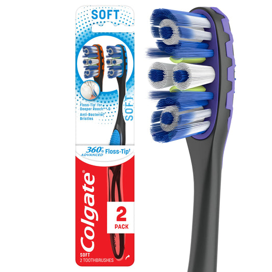 Colgate 360 Advanced Floss Tip Toothbrushes - Soft