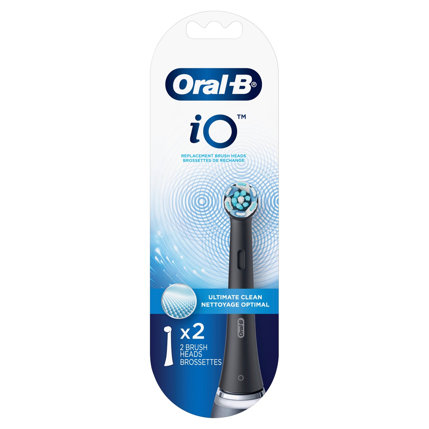 Oral-B iO Ultimate Clean Replacement Brush Heads, Black, 2ct