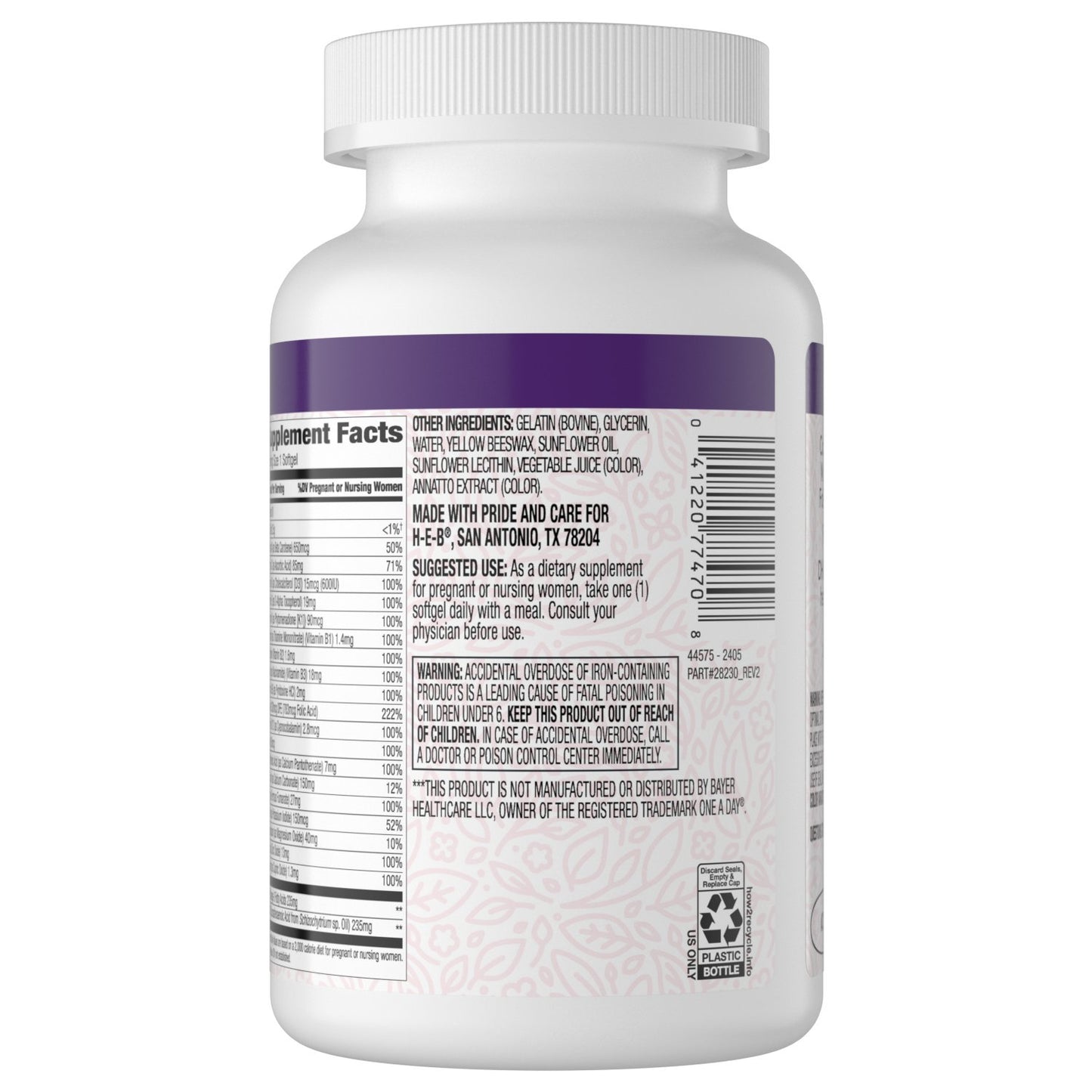 H-E-B Prenatal Multi + DHA Softgels Texas-Size Pack