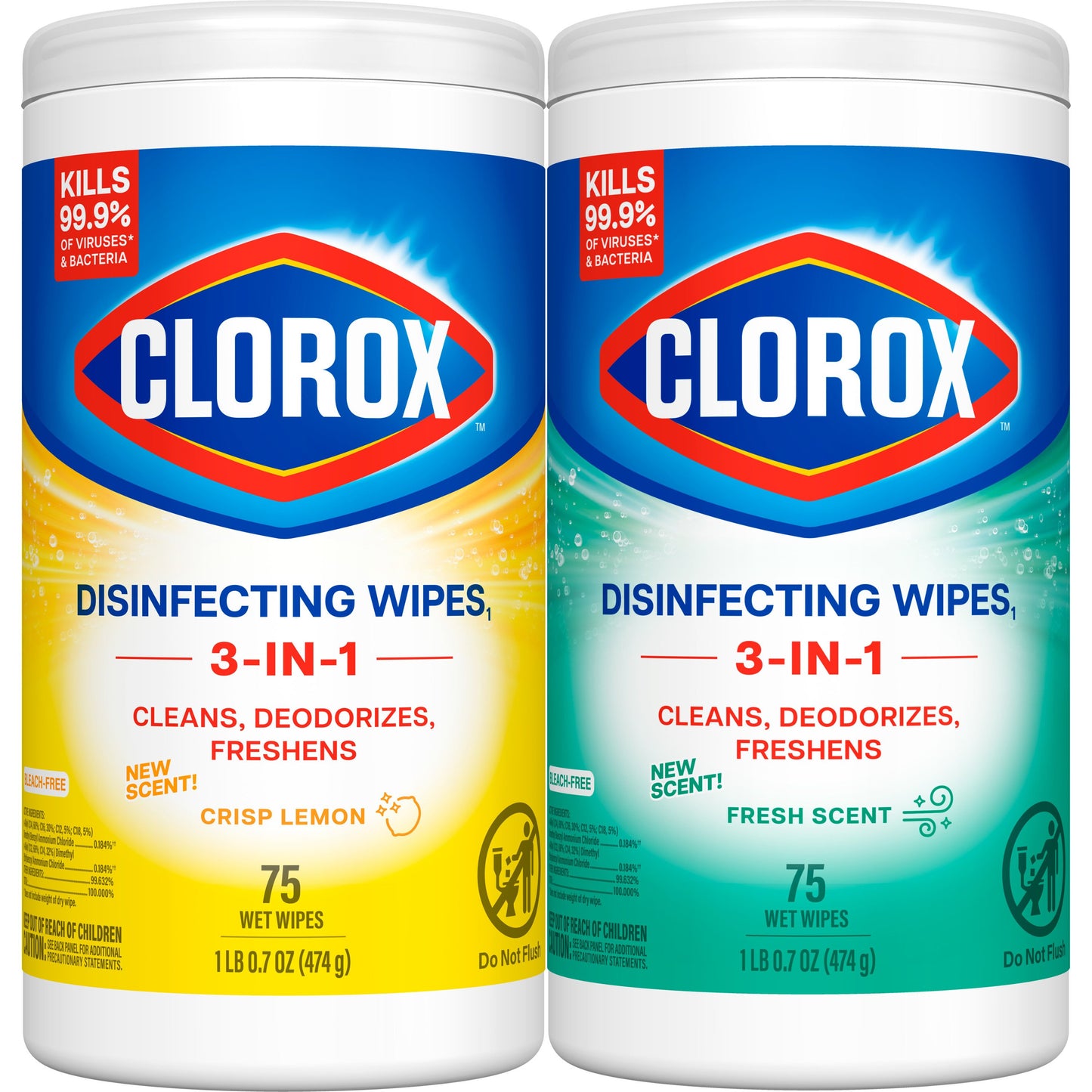 Clorox Disinfecting Bleach Free Cleaning Wipes Value 2 Pack
