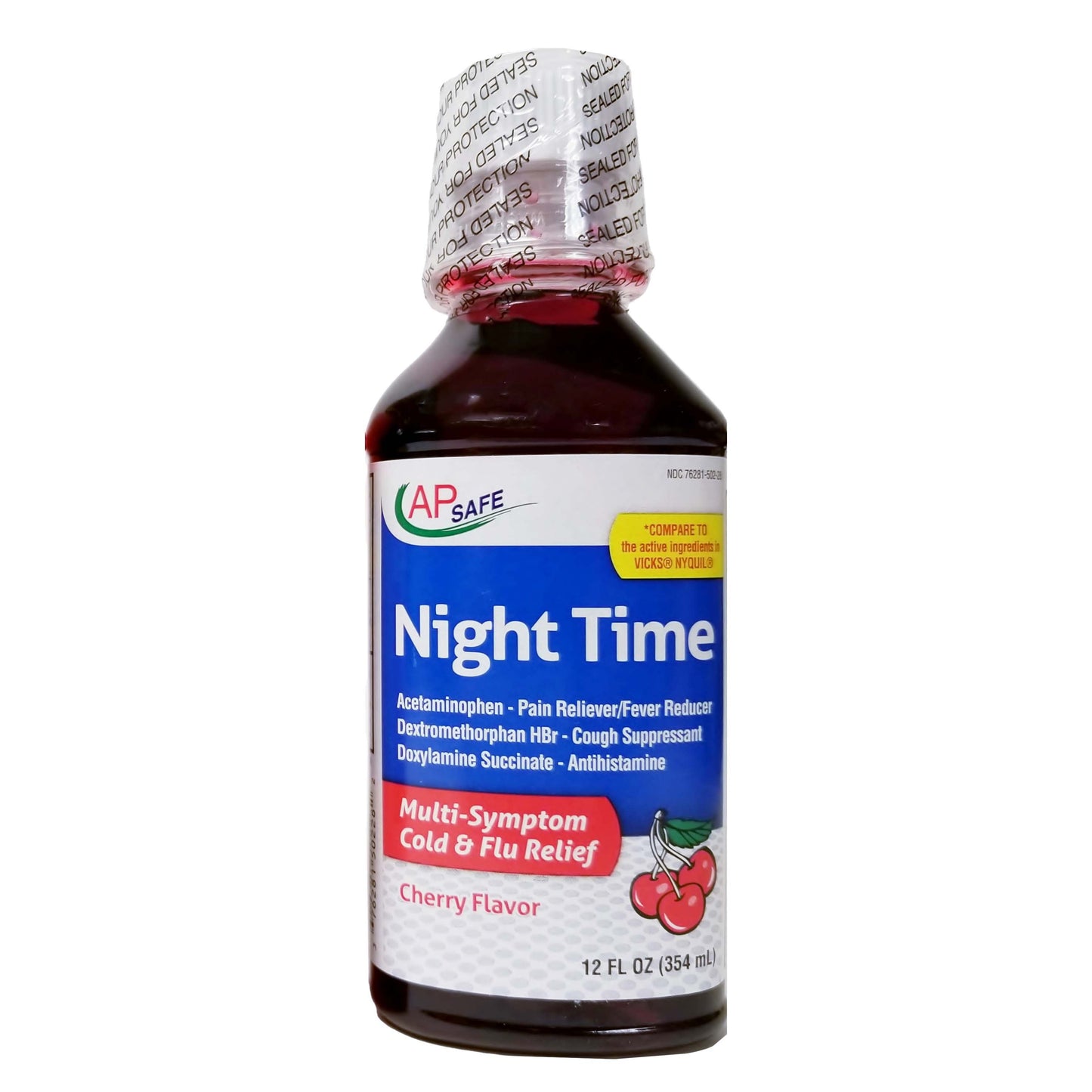 AP Safe Night Time Cold & Flu Relief Liquid - Cherry