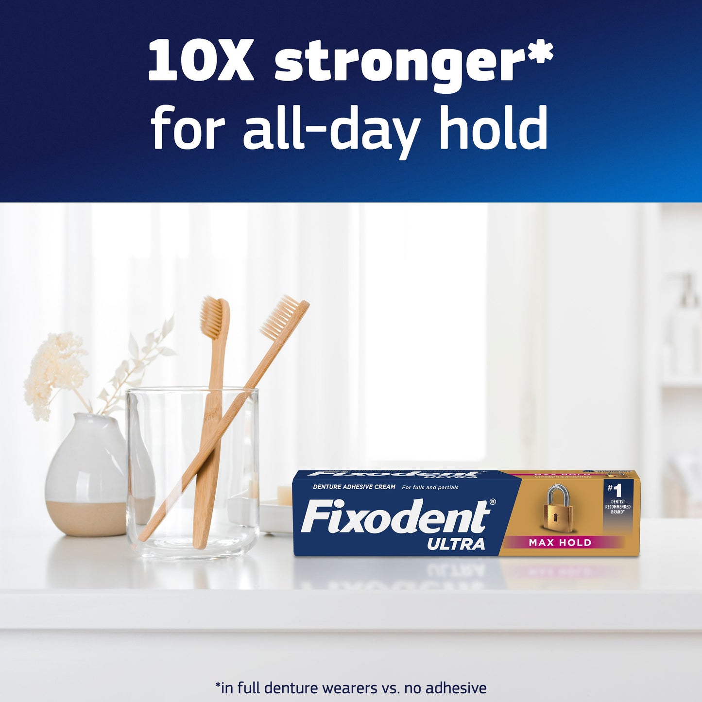 Fixodent Ultra Max Hold Denture Adhesive Cream, 2 pk