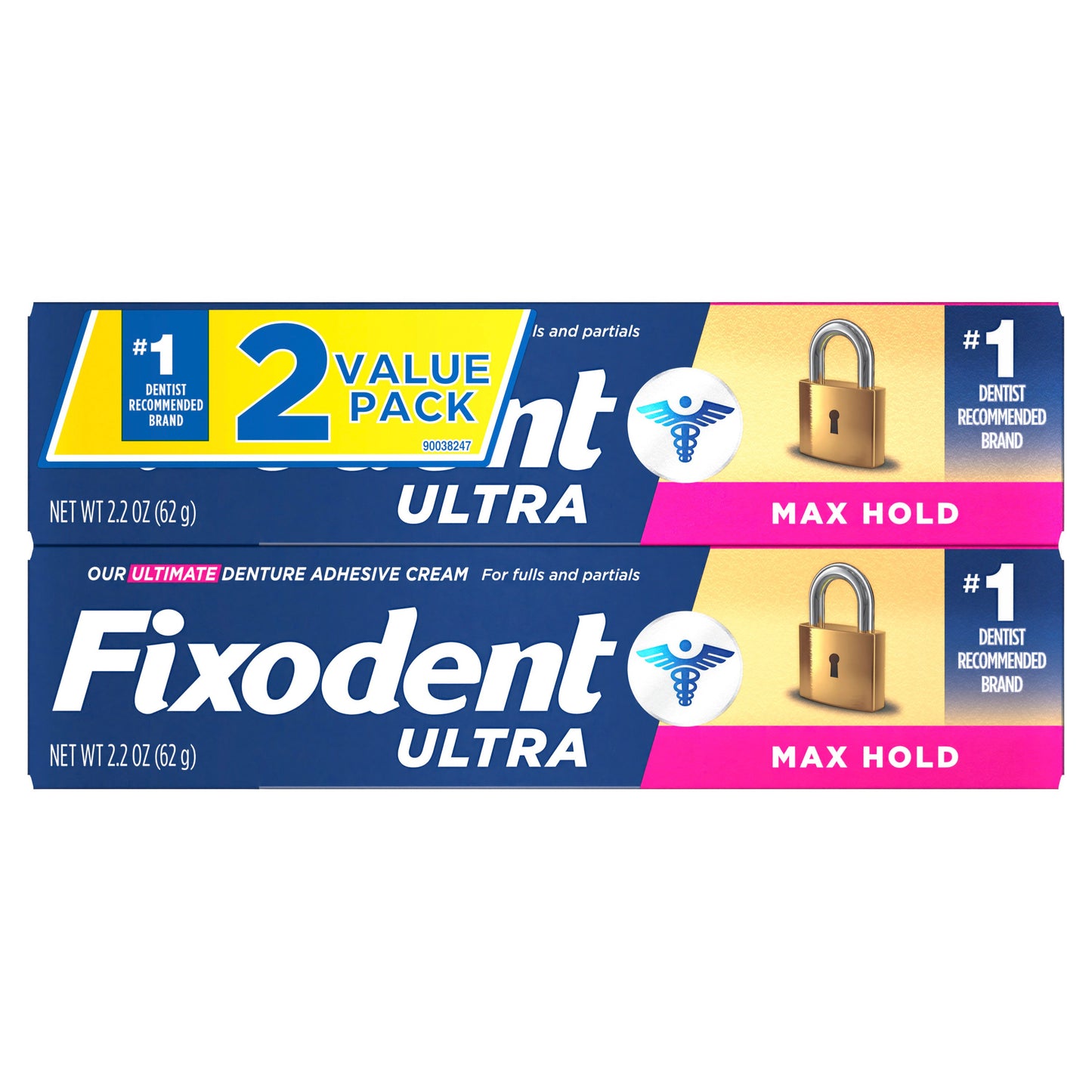 Fixodent Ultra Max Hold Denture Adhesive Cream, 2 pk