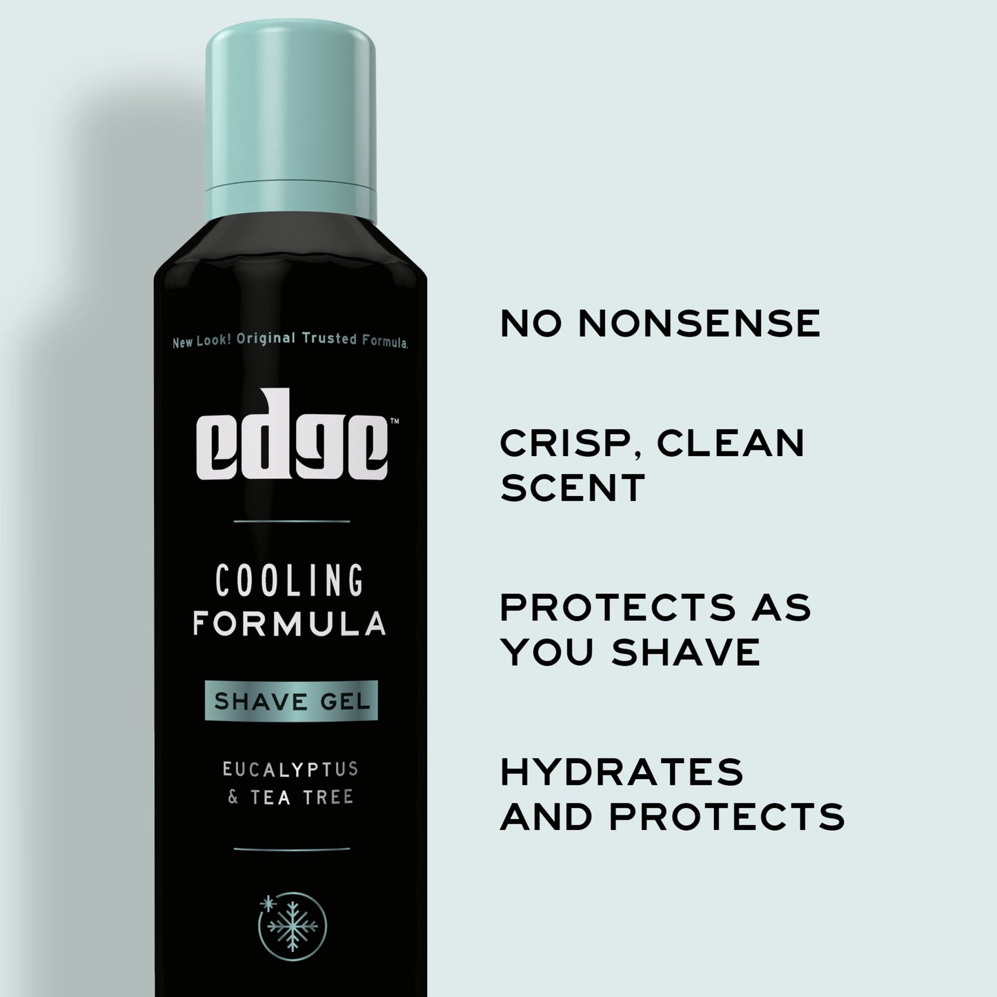 Edge Mens Cooling Shave Gel, Eucalytpus & Tea Tree Scent, Foaming Men's Shave Cream