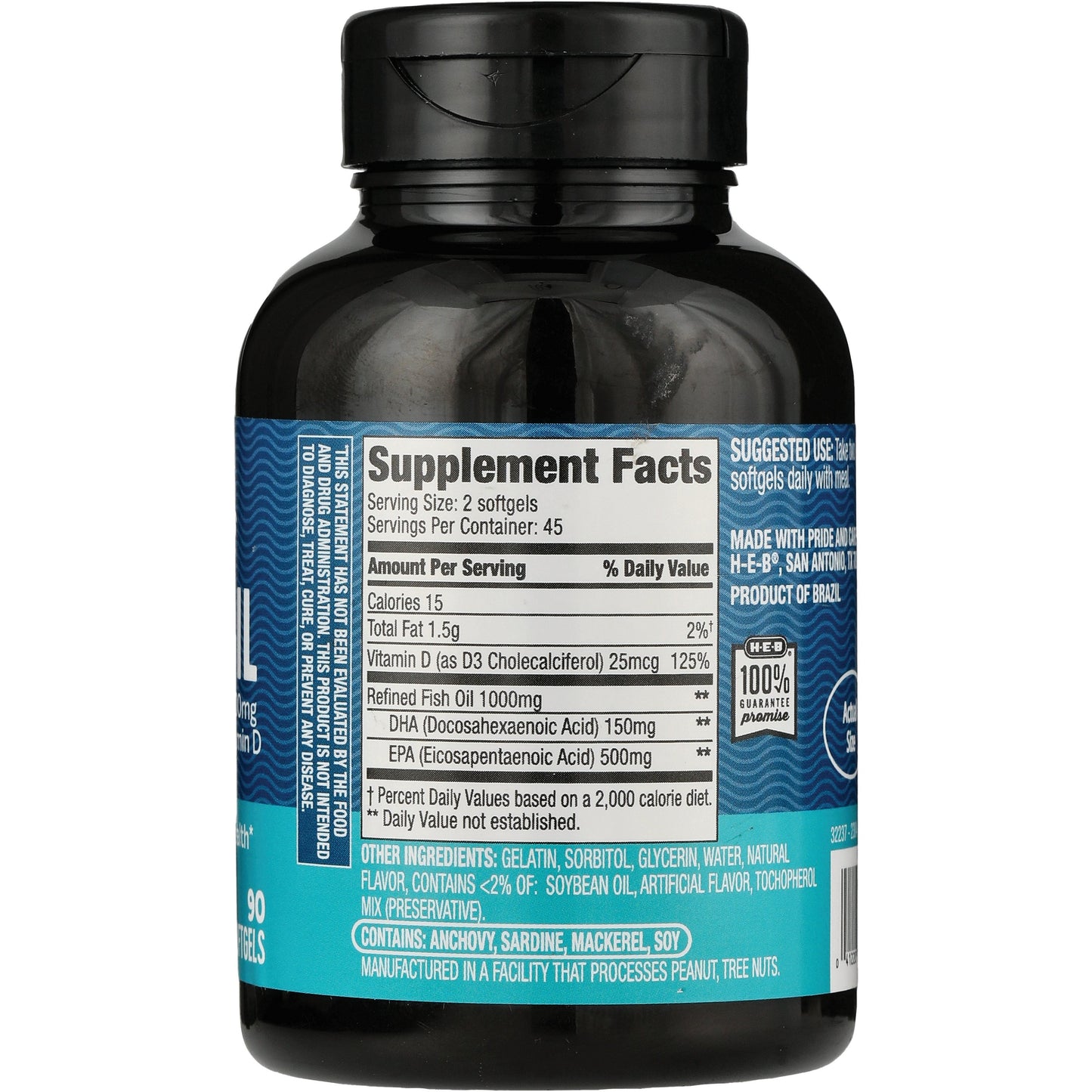 H-E-B Vitamins Fish Oil with Vitamin D 1000 mg Softgels