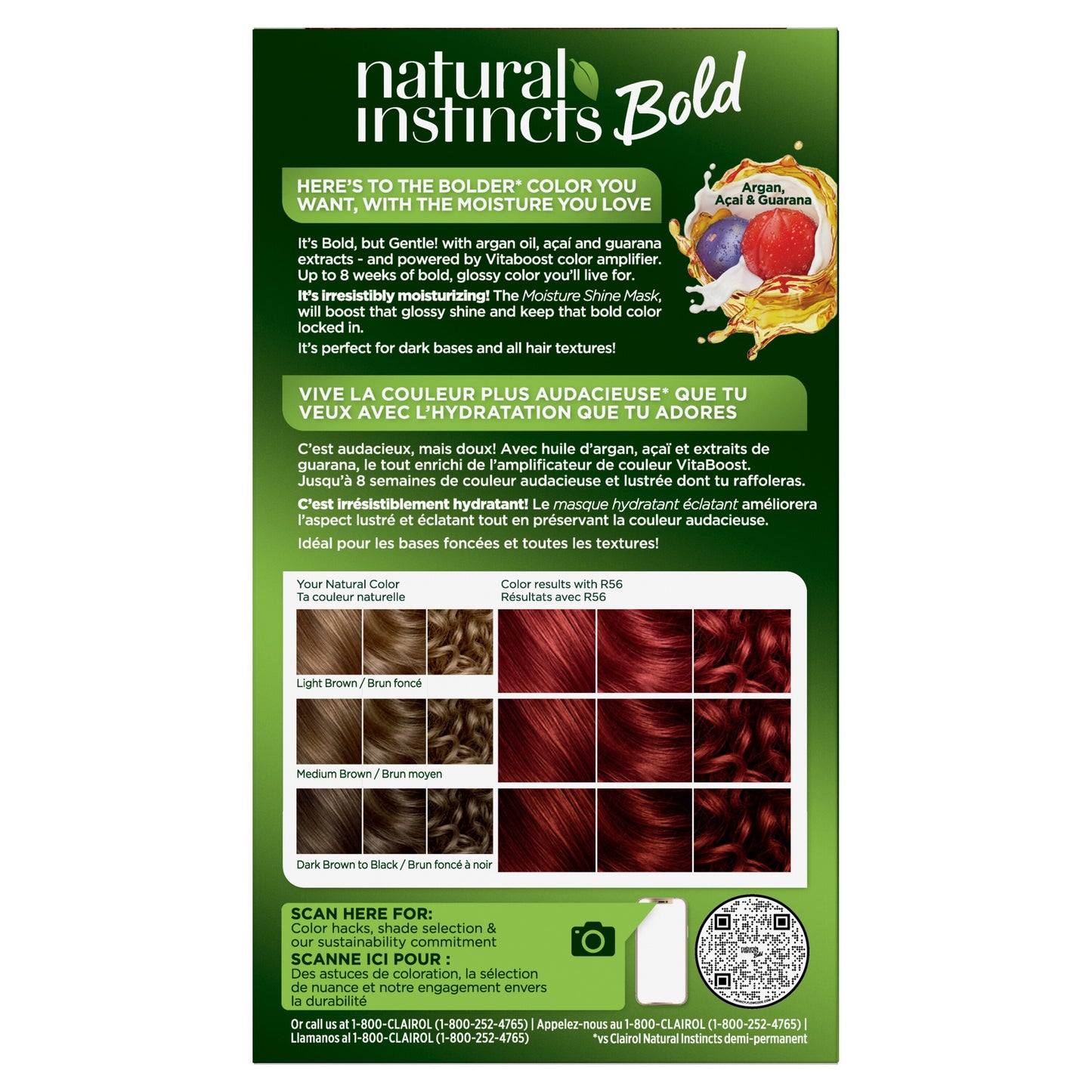 Clairol Natural Instincts Bold Permanent Hair Color - R56 Achiote Auburn