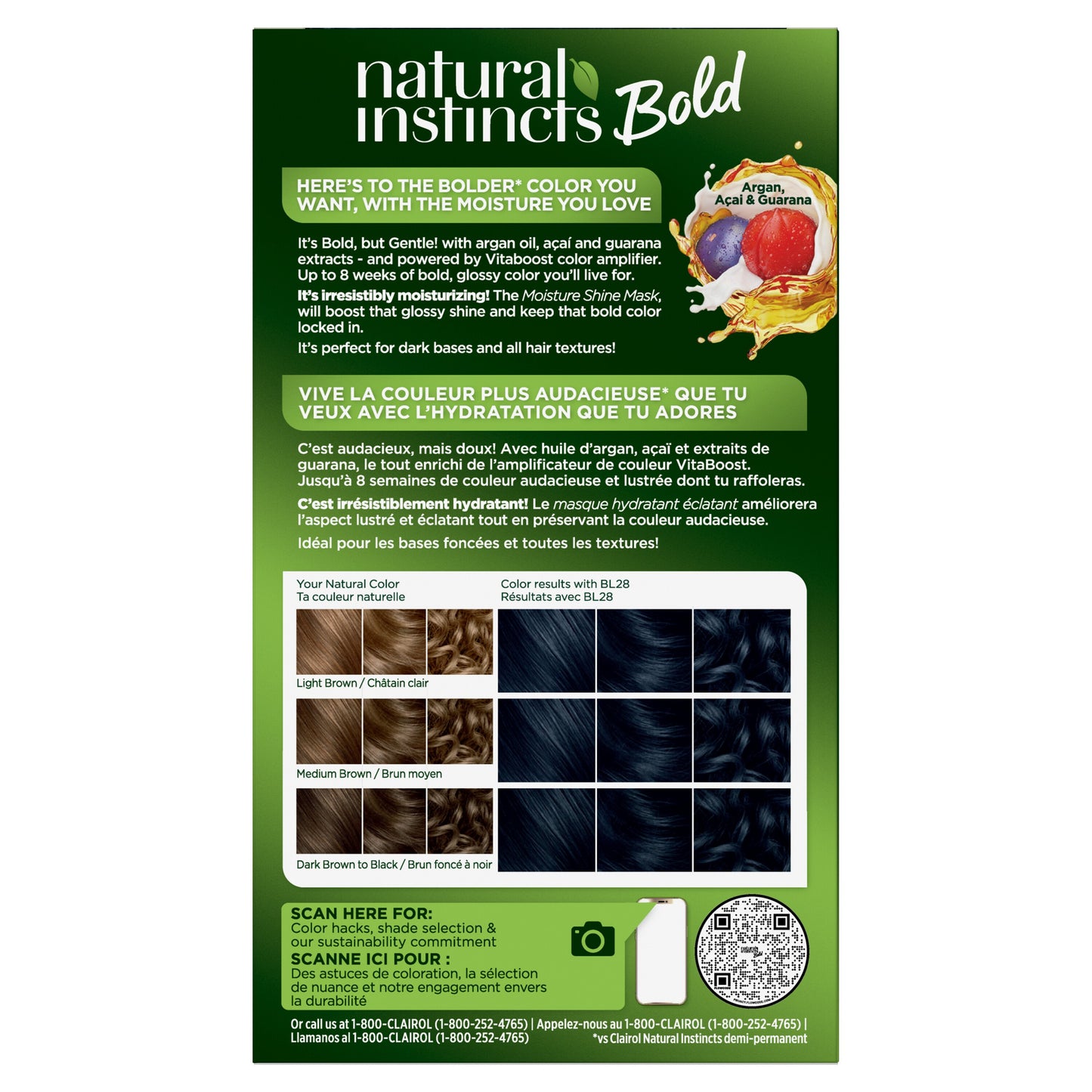 Clairol Natural Instincts Bold Permanent Hair Color - BL28 Blue Black Colibri