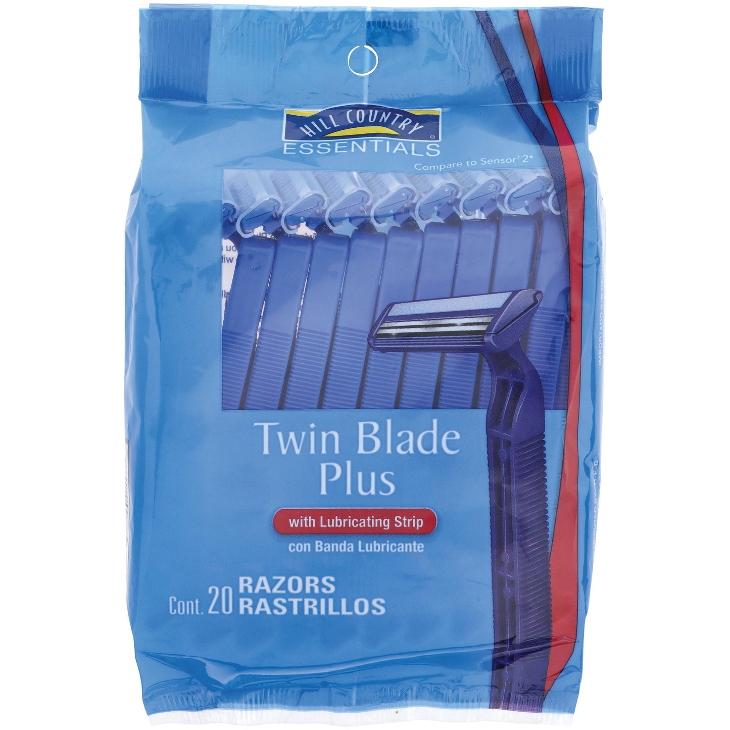 Hill Country Essentials Twin Blade Plus Disposable Razors - Blue
