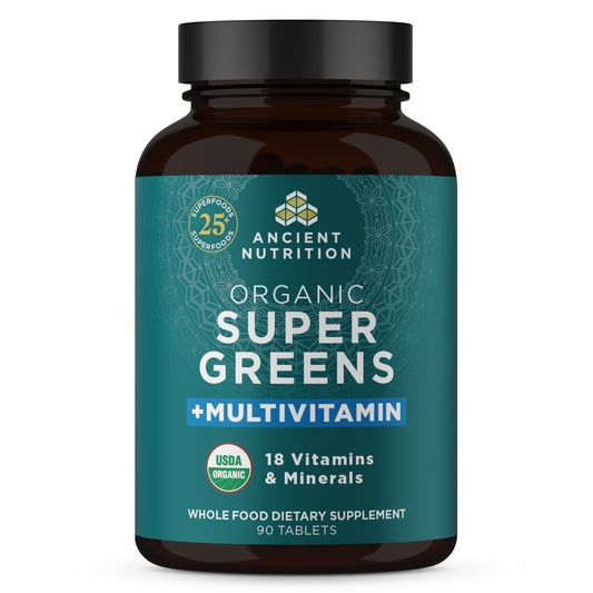 Ancient Nutrition Organic Super Greens + Multivitamin Tablets