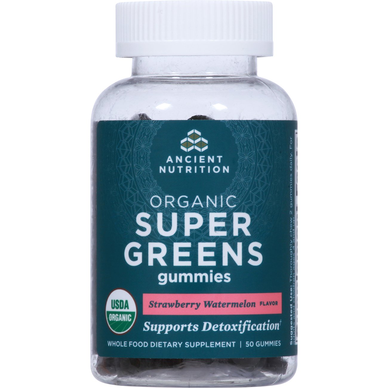 Ancient Nutrition Organic Super Greens Gummies - Strawberry Watermelon