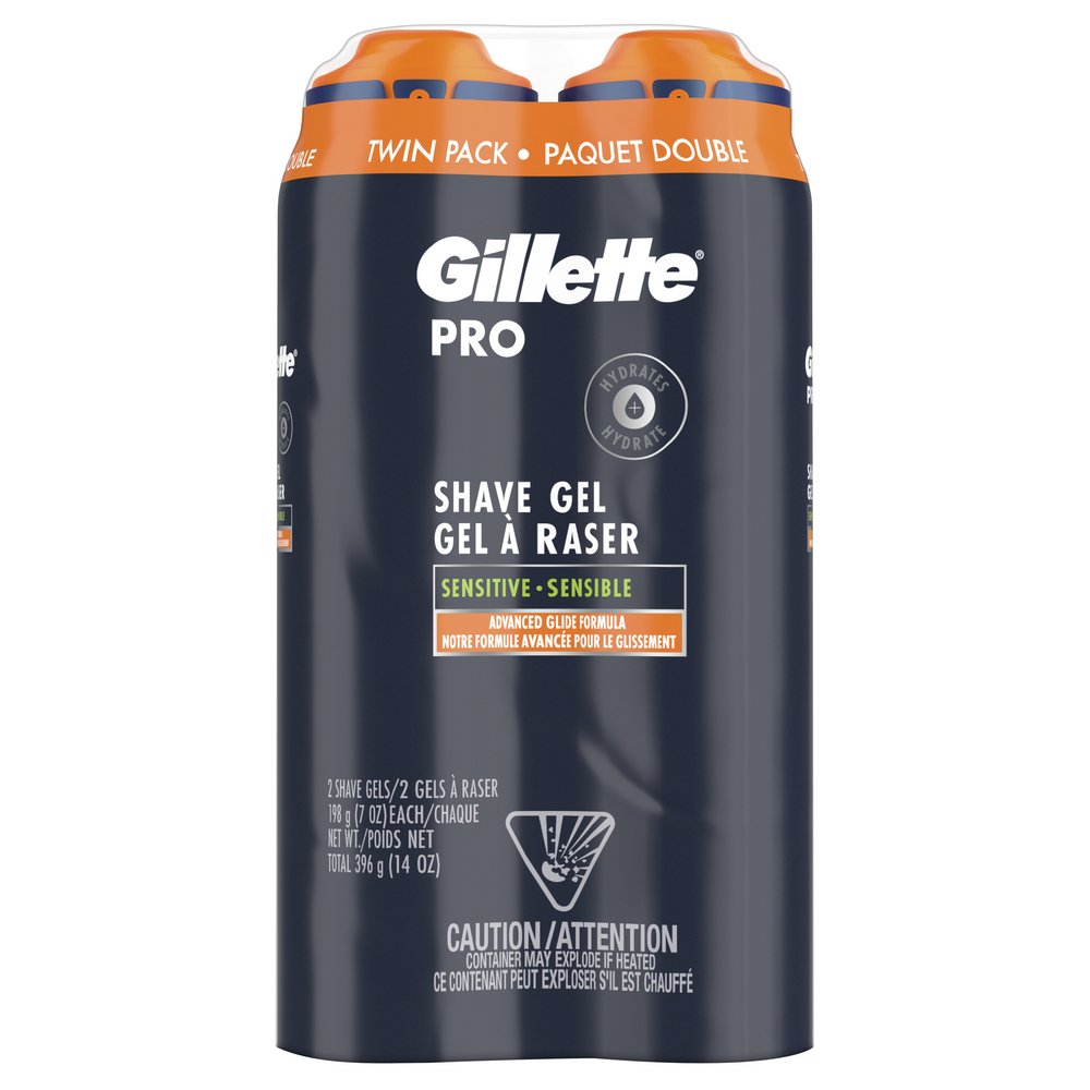 Gillette PRO Shaving Gel for Men Twin Pack