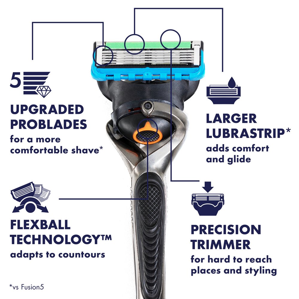 Gillette ProGlide Razor for Men, Handle + 4 Blade Refills