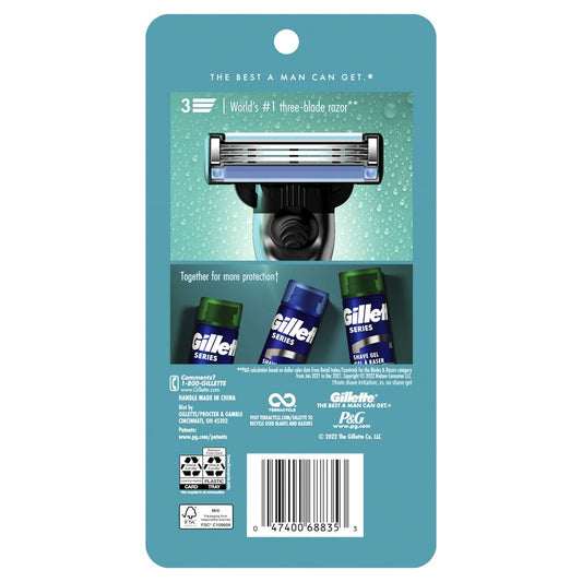Gillette Mach3 Razor for Men, 1 Razor Handle + 6 Blade Refills