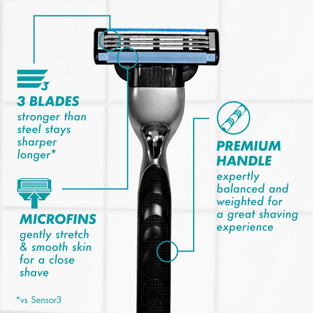 Gillette Mach3 Razor for Men, 1 Razor Handle + 6 Blade Refills