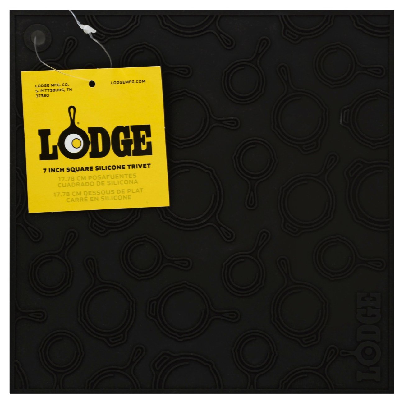 Lodge Square Skillet Pattern Silicone Trivet - Black