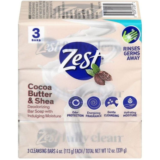 Zest Moisturizing Bar Soap - Cocoa Butter & Shea