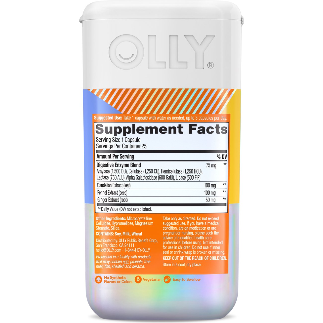 OLLY Beat The Bloat Digestive Enzyme with Ginger Capsules