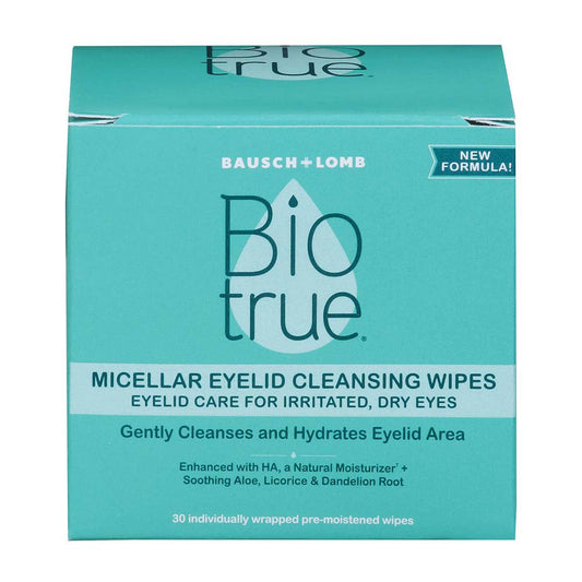 Bausch & Lomb Biotrue Micellar Eyelid Cleansing Wipes
