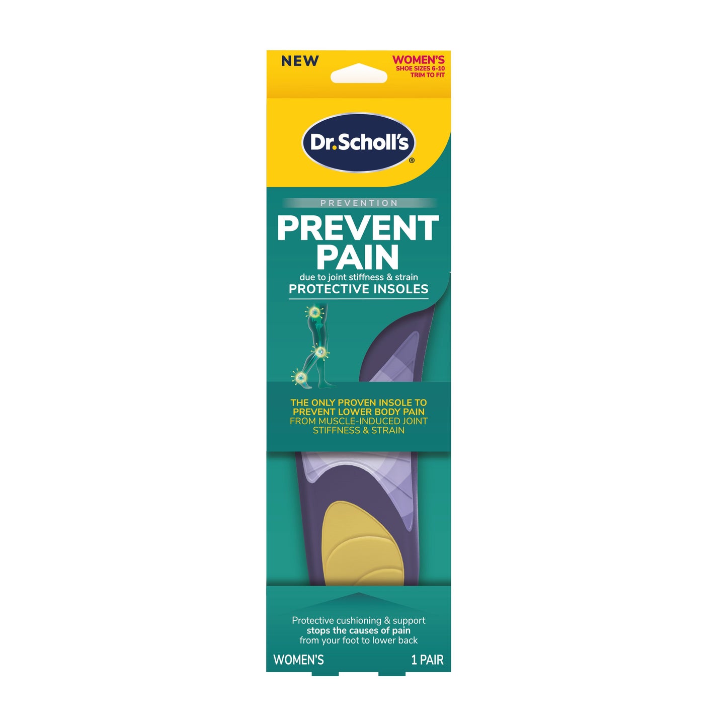 Dr. Scholl's Prevent Pain Protective Insoles, Trim to Fit Insert, Women Shoe Size 8-14